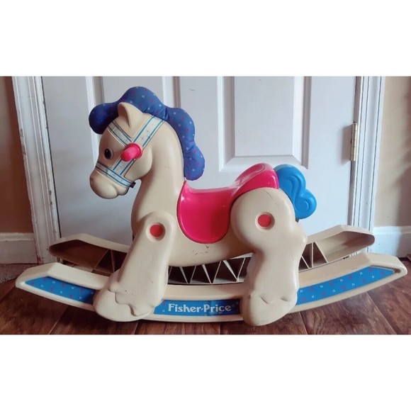 Vintage 1988 Fisher Price Rocking Horse Pony Toddler Children's Ride On Toy 90s - Picture 3 of 16